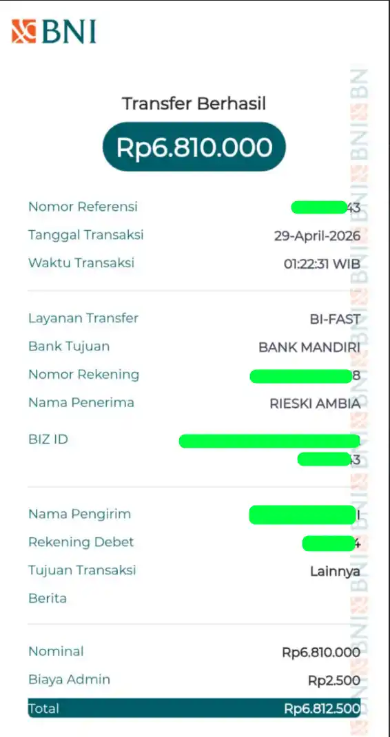 Bukti Transfer
