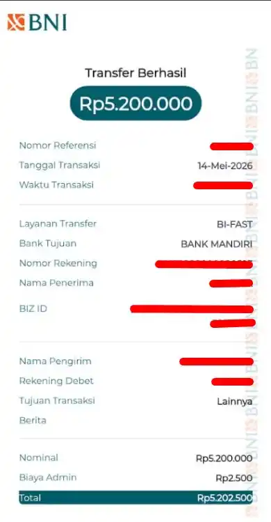 Bukti Transfer