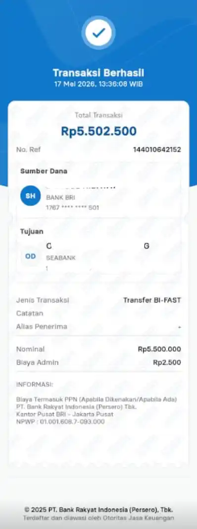 Bukti Transfer