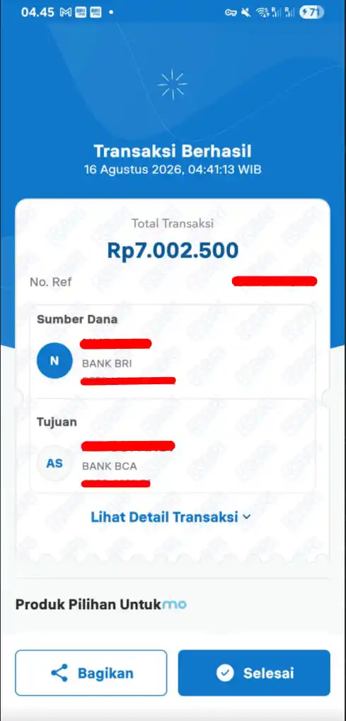 Bukti Transfer