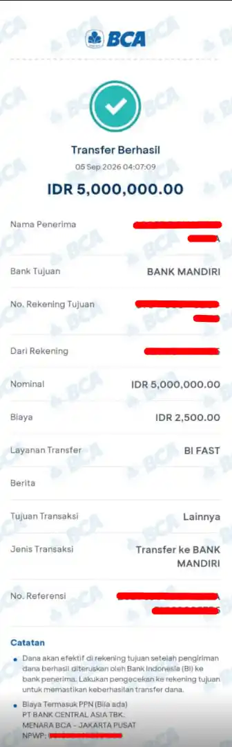 Bukti Transfer